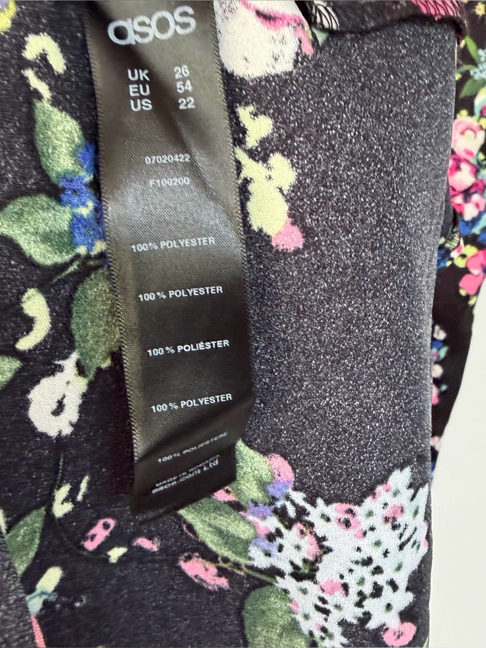 Asos Black Floral Twist-Waist Sleeveless Midi Dress - Picture 6 of 6